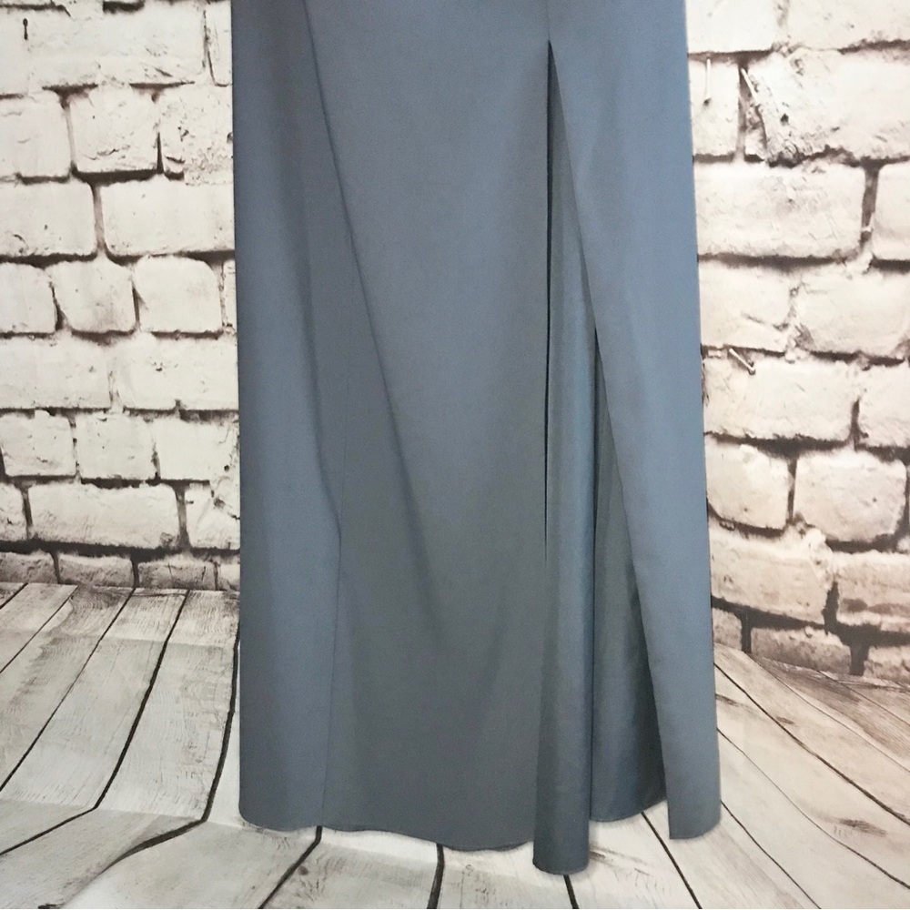 DESSY COLLECTION Silver Stone Blue Off Shoulder Prom Formal Gown Size 16 NWT - Picture 6 of 15
